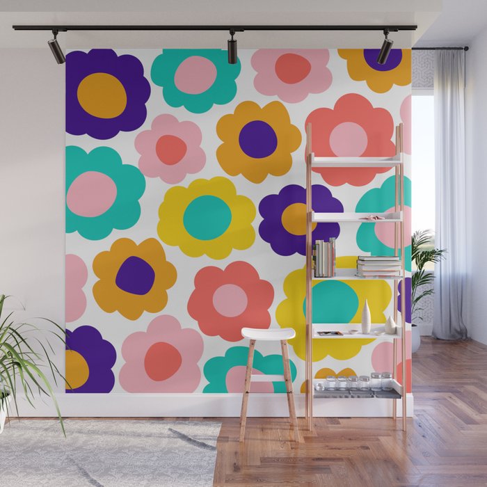 Flowers Pop Wall Mural Gallery Image 1