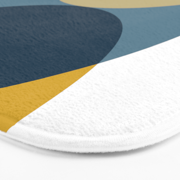 Rise of the Sun - Yellow, Blue, Geometric Art Bath Mat Gallery Image 3