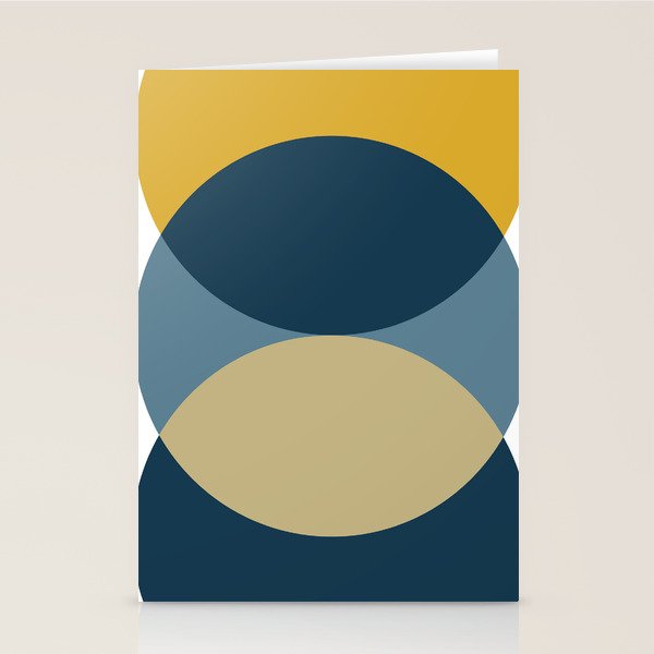 Rise of the Sun - Yellow, Blue, Geometric Art Stationery Card Gallery Image 2