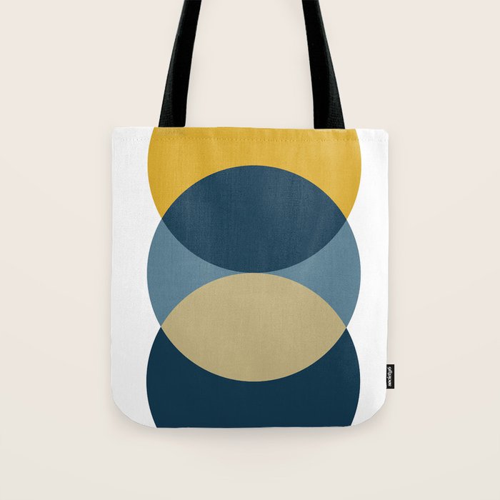 Rise of the Sun - Yellow, Blue, Geometric Art Tote Bag Gallery Image 1