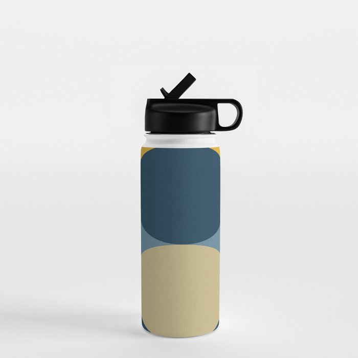 Rise of the Sun - Yellow, Blue, Geometric Art Water Bottle Gallery Image 1
