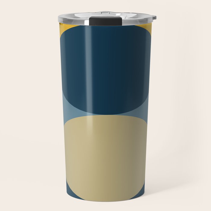 Rise of the Sun - Yellow, Blue, Geometric Art Travel Mug Gallery Image 1