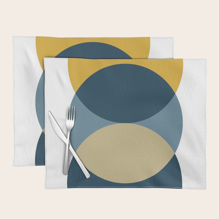 Rise of the Sun - Yellow, Blue, Geometric Art Placemat Gallery Image 1