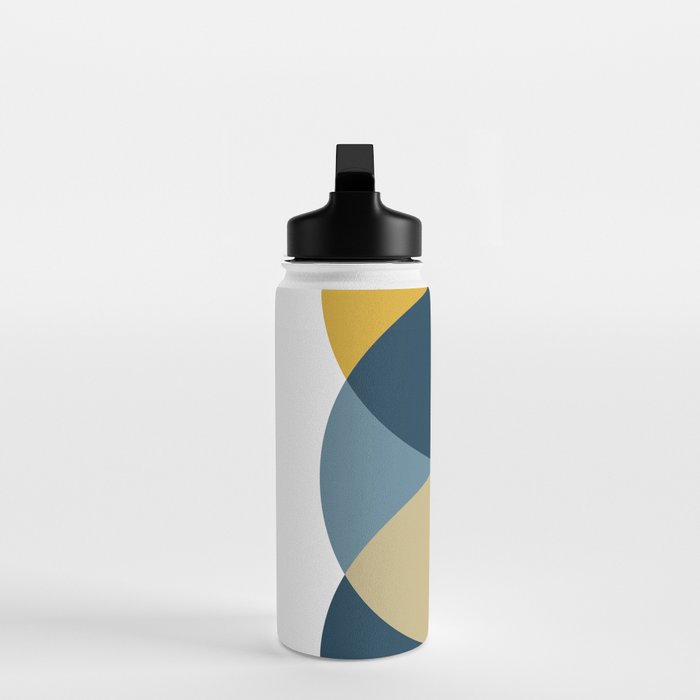 Rise of the Sun - Yellow, Blue, Geometric Art Water Bottle Gallery Image 3