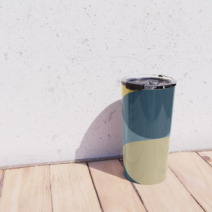 Rise of the Sun - Yellow, Blue, Geometric Art Travel Mug Gallery Image 4