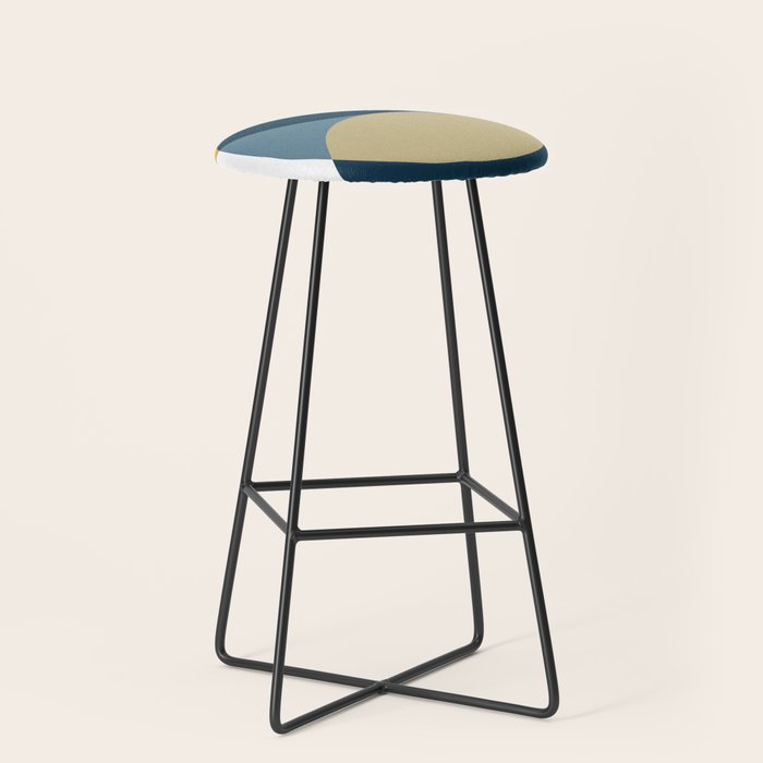 Rise of the Sun - Yellow, Blue, Geometric Art Stool Gallery Image 1