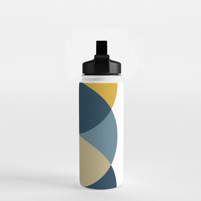 Rise of the Sun - Yellow, Blue, Geometric Art Water Bottle Gallery Image 2