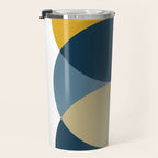 Rise of the Sun - Yellow, Blue, Geometric Art Travel Mug Gallery Image 3