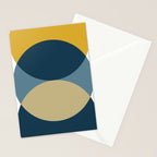 Rise of the Sun - Yellow, Blue, Geometric Art Stationery Card Gallery Image 2