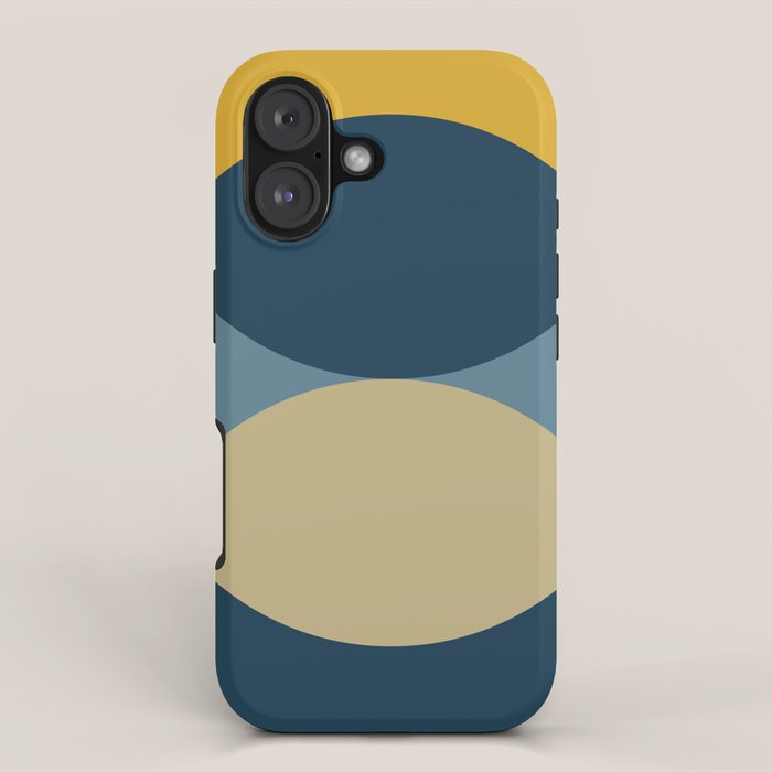 Rise of the Sun - Yellow, Blue, Geometric Art iPhone Case Gallery Image 1