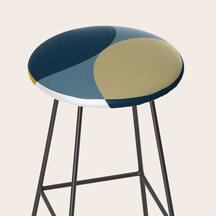 Rise of the Sun - Yellow, Blue, Geometric Art Stool Gallery Image 2