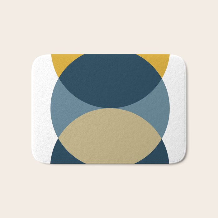 Rise of the Sun - Yellow, Blue, Geometric Art Bath Mat Gallery Image 1