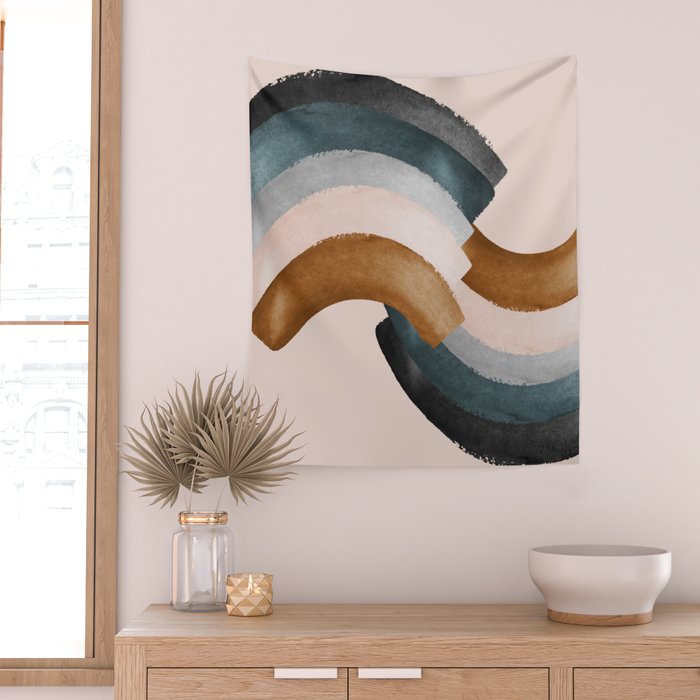 Brushstroke rainbows Wall Tapestry Gallery Image 2