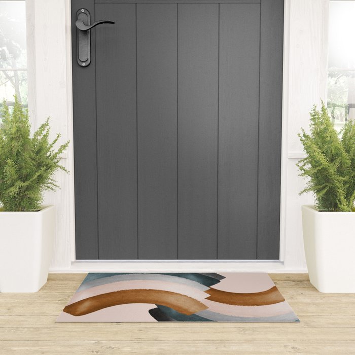 Brushstroke rainbows Welcome Mat Gallery Image 3