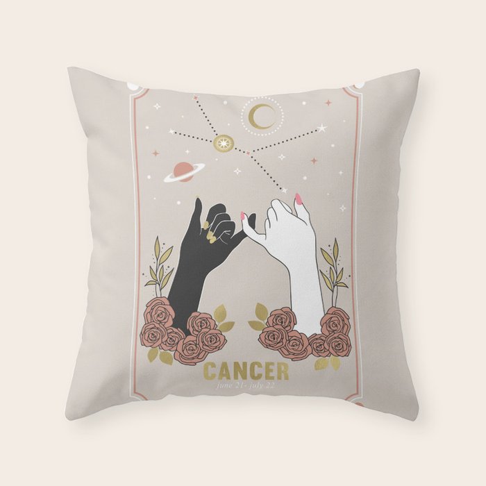 Cancer Zodiac Series Throw Pillow Gallery Image 1