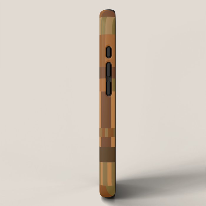 Midcentury Modern Blocks of Stripes neutral browns pattern iPhone Case Gallery Image 2