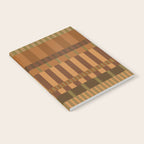 Midcentury Modern Blocks of Stripes neutral browns pattern Notebook Gallery Image 2