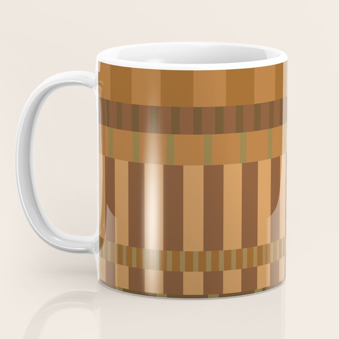 Midcentury Modern Blocks of Stripes neutral browns pattern Coffee Mug Gallery Image 3