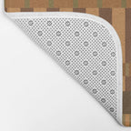Midcentury Modern Blocks of Stripes neutral browns pattern Bath Mat Gallery Image 2