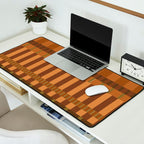 Midcentury Modern Blocks of Stripes neutral browns pattern Desk Mat Gallery Image 2