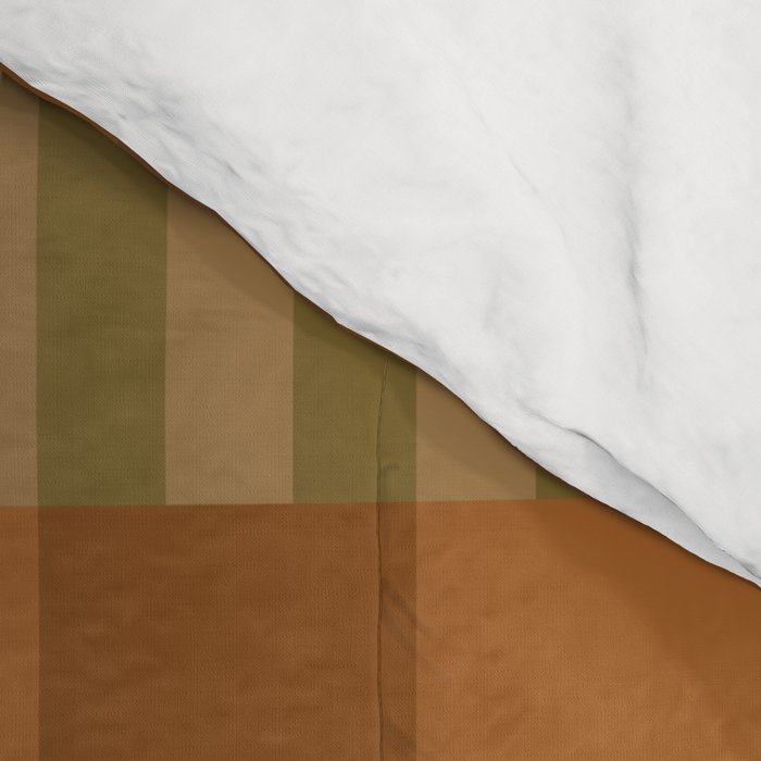 Midcentury Modern Blocks of Stripes neutral browns pattern Comforter Gallery Image 4