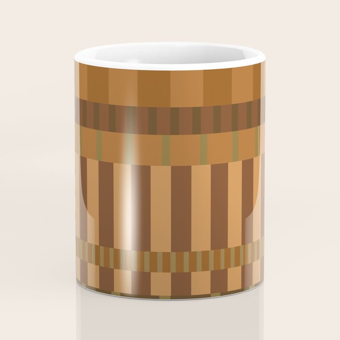 Midcentury Modern Blocks of Stripes neutral browns pattern Coffee Mug Gallery Image 4