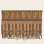 Midcentury Modern Blocks of Stripes neutral browns pattern Wall Hanging Gallery Image 1