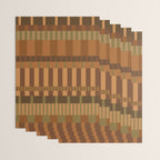 Midcentury Modern Blocks of Stripes neutral browns pattern Wrapping Paper Gallery Image 3