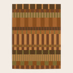Midcentury Modern Blocks of Stripes neutral browns pattern Poster Gallery Image 4