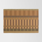 Midcentury Modern Blocks of Stripes neutral browns pattern Rug Gallery Image 2