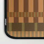 Midcentury Modern Blocks of Stripes neutral browns pattern Laptop Sleeve Gallery Image 3