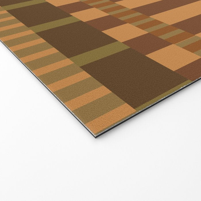 Midcentury Modern Blocks of Stripes neutral browns pattern Welcome Mat Gallery Image 2