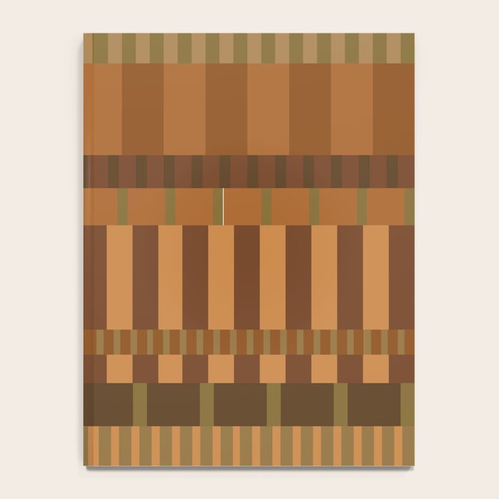 Midcentury Modern Blocks of Stripes neutral browns pattern Notebook Gallery Image 4