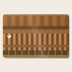 Midcentury Modern Blocks of Stripes neutral browns pattern Cutting Board Gallery Image 1