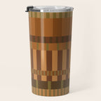 Midcentury Modern Blocks of Stripes neutral browns pattern Travel Mug Gallery Image 3