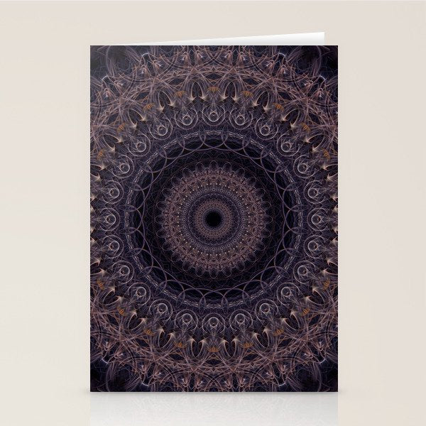 Mandala in cherry and plum tones Stationery Card Gallery Image 2