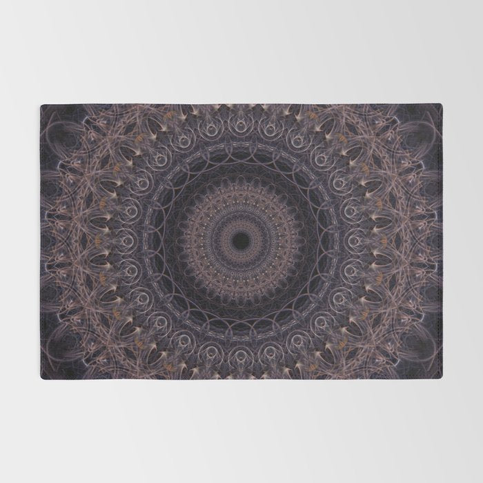 Mandala in cherry and plum tones Rug Gallery Image 2