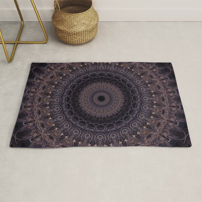 Mandala in cherry and plum tones Rug Gallery Image 1