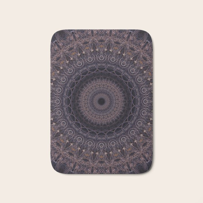 Mandala in cherry and plum tones Bath Mat Gallery Image 1
