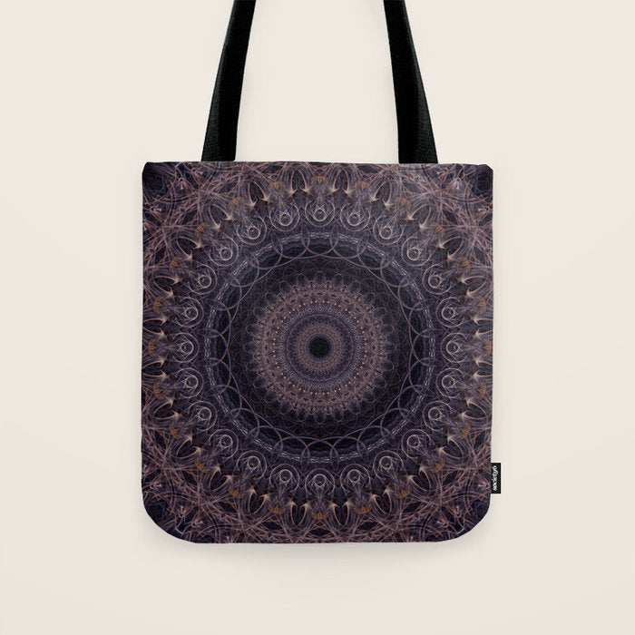 Mandala in cherry and plum tones Tote Bag Gallery Image 1
