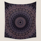 Mandala in cherry and plum tones Wall Tapestry Gallery Image 4