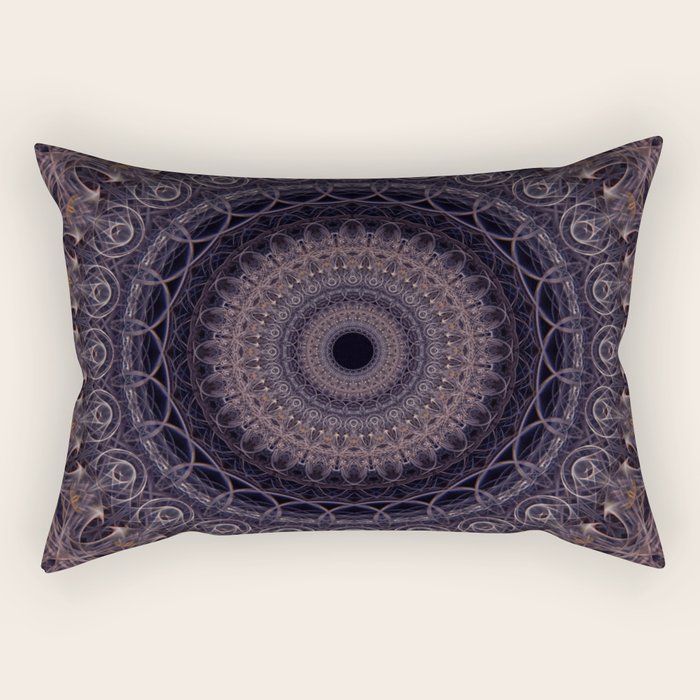 Mandala in cherry and plum tones Rectangular Pillow Gallery Image 2