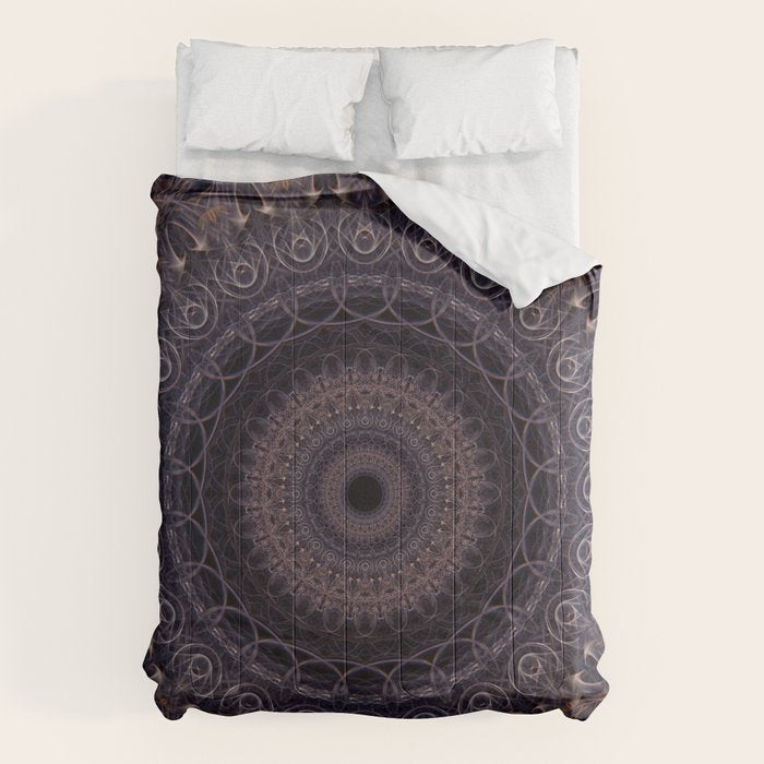 Mandala in cherry and plum tones Comforter Gallery Image 6