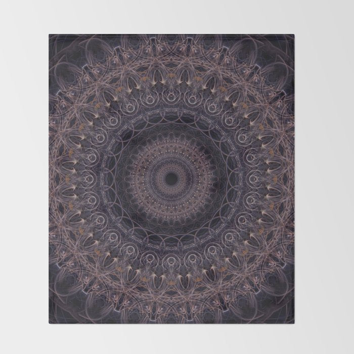 Mandala in cherry and plum tones Throw Blanket Gallery Image 2