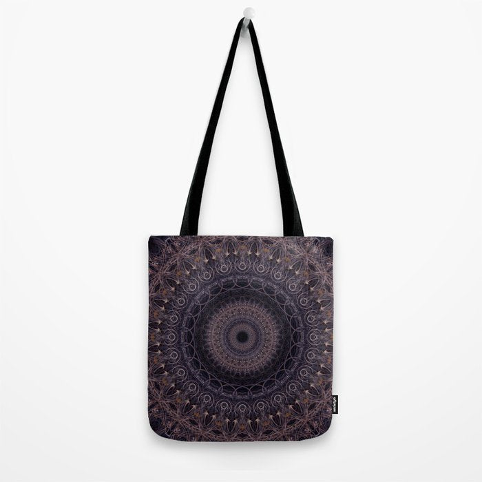 Mandala in cherry and plum tones Tote Bag Gallery Image 2