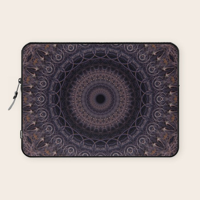 Mandala in cherry and plum tones Laptop Sleeve Gallery Image 1