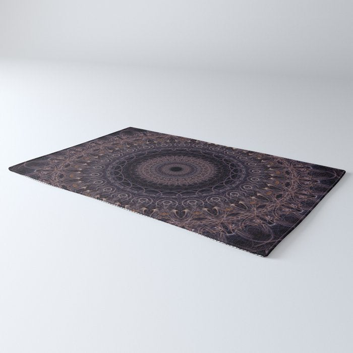 Mandala in cherry and plum tones Rug Gallery Image 3