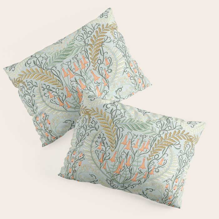 Woodland soil Morris style mint Pillow Sham Gallery Image 3