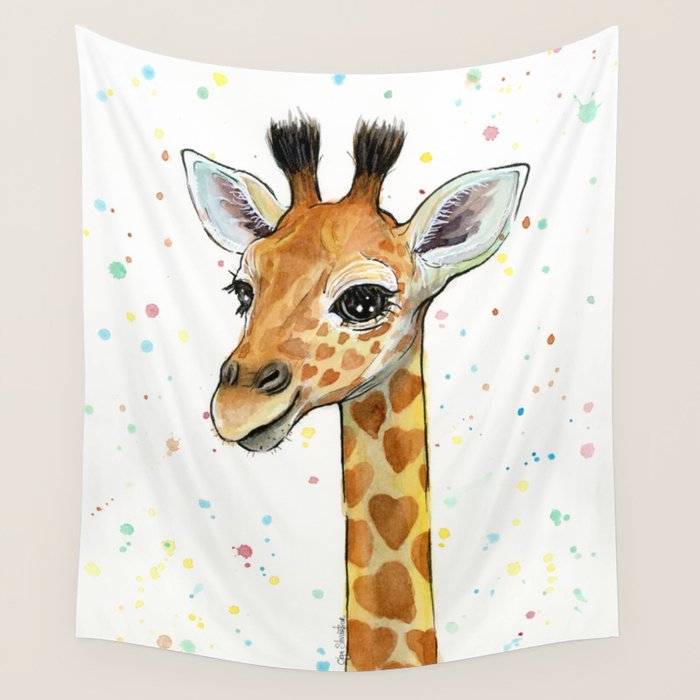 Baby Giraffe Wall Tapestry Gallery Image 4