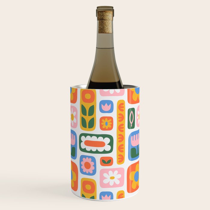Vintage scandinavian floral art pattern Wine Chiller Gallery Image 2